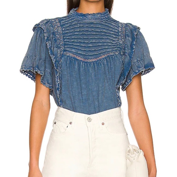Free People Tops - Free People La Femme Teeblue